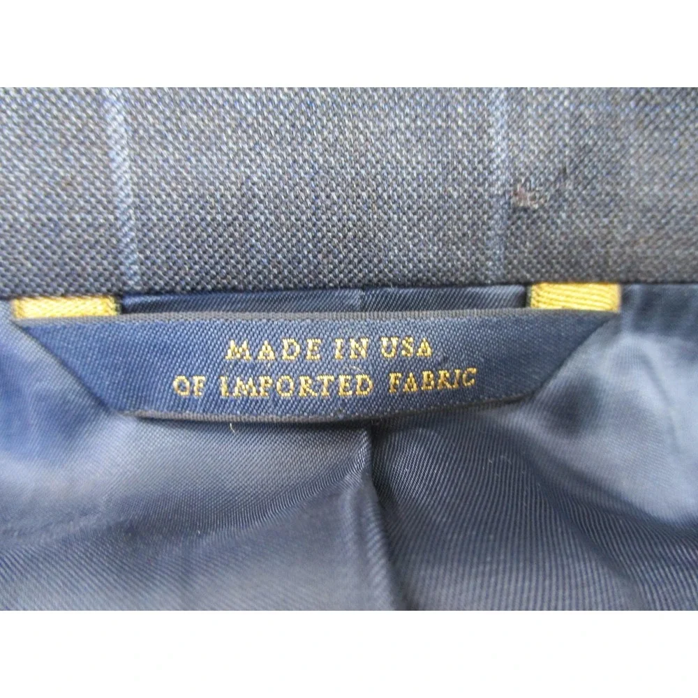 Brooks Brothers Blazer Mens 44 Regular Navy Windowpane 1818 Regent Wool Made USA